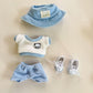 Clothes for Labubu Doll,Clothes for Dolls Accessories,Cute Outfit 4 Pieces Set Doll Clothes Compatible with Labubu 15cm&17cm ,Doll Clothing Set