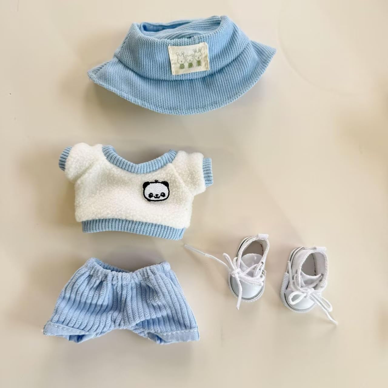 Clothes for Labubu Doll,Clothes for Dolls Accessories,Cute Outfit 4 Pieces Set Doll Clothes Compatible with Labubu 15cm&17cm ,Doll Clothing Set