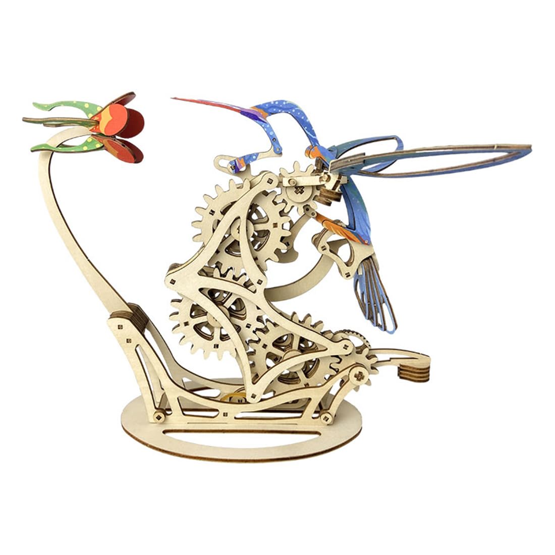 PLAYBUDDY 3D Wooden Model Kit, DIY Colored Mechanical Bird Handmade Craft Kit, Creative Handmade Craft for Adults, Educational Wooden Puzzle, Home