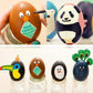 HOKPA Wood Eggs with Wooden Egg Cup Holders, Unpainted Craft Eggs, 6 Cups and Smooth Eggs in a Pack, Display DIY Easter Halloween Decor (14pcs)