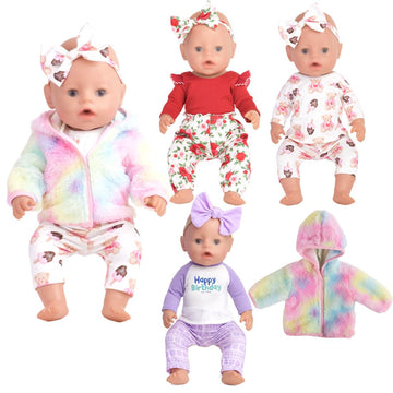 Sweet Dolly New Born Baby Doll Clothes, Coat, Pajamas, Bodysuits Outfits for 14 Inches to 18 Inches Dolls, 15 Inch Baby Dolls, 10 PCs in Total Clothes