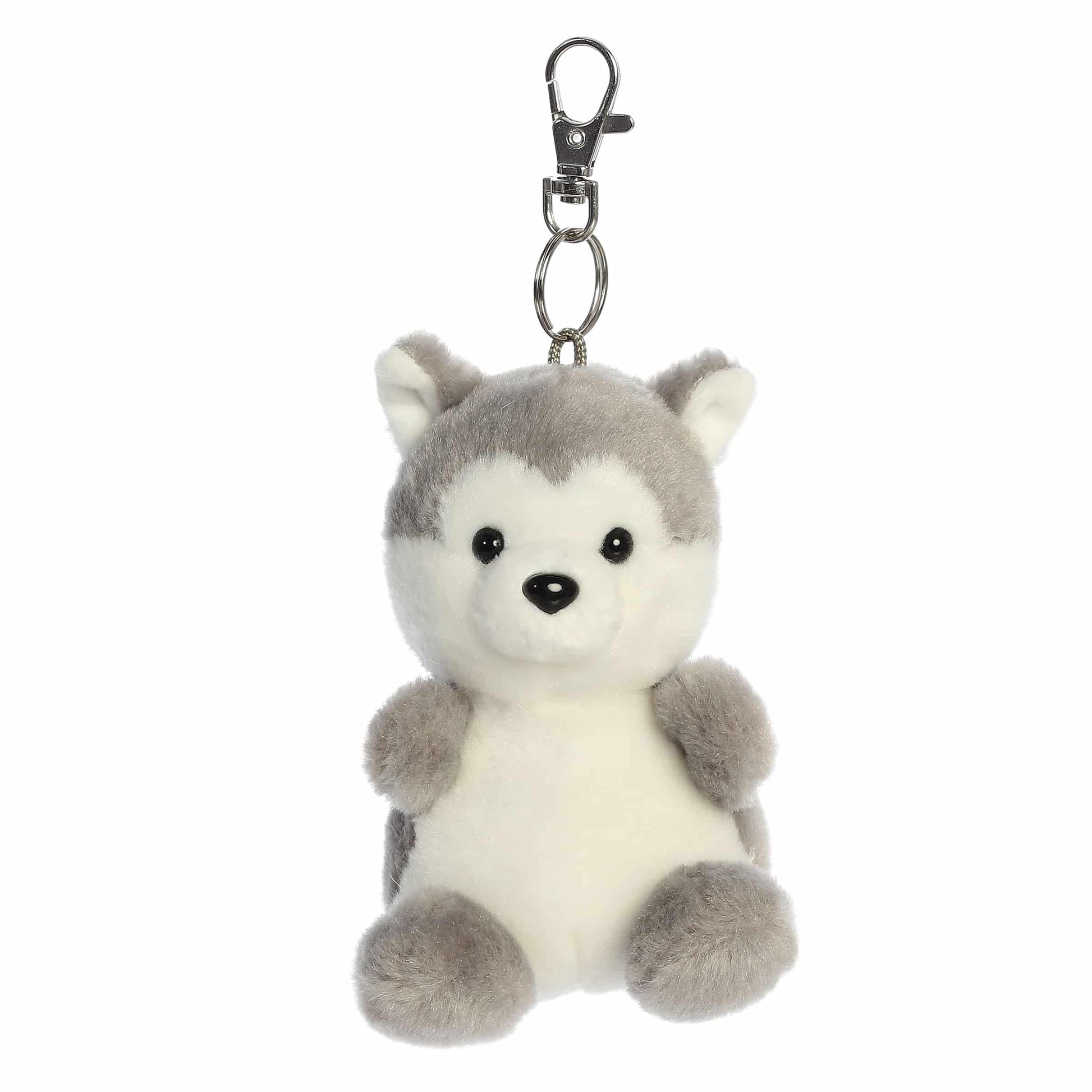 Aurora® Adorable Palm Pals™ Busky Husky™ Clip-On - Fun Collectible Plush for Kids and Adult Collectors - Perfect for Decorating Rooms and Birthday
