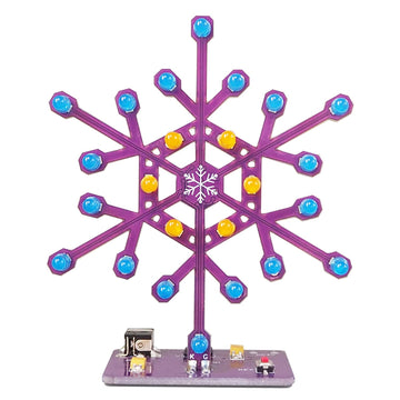 VOGURTIME Soldering Practice Kit Snowflake Shaped LED Project Kit for School and Home Teaching Learning Electronic, Ideal Gift for Family and Friends