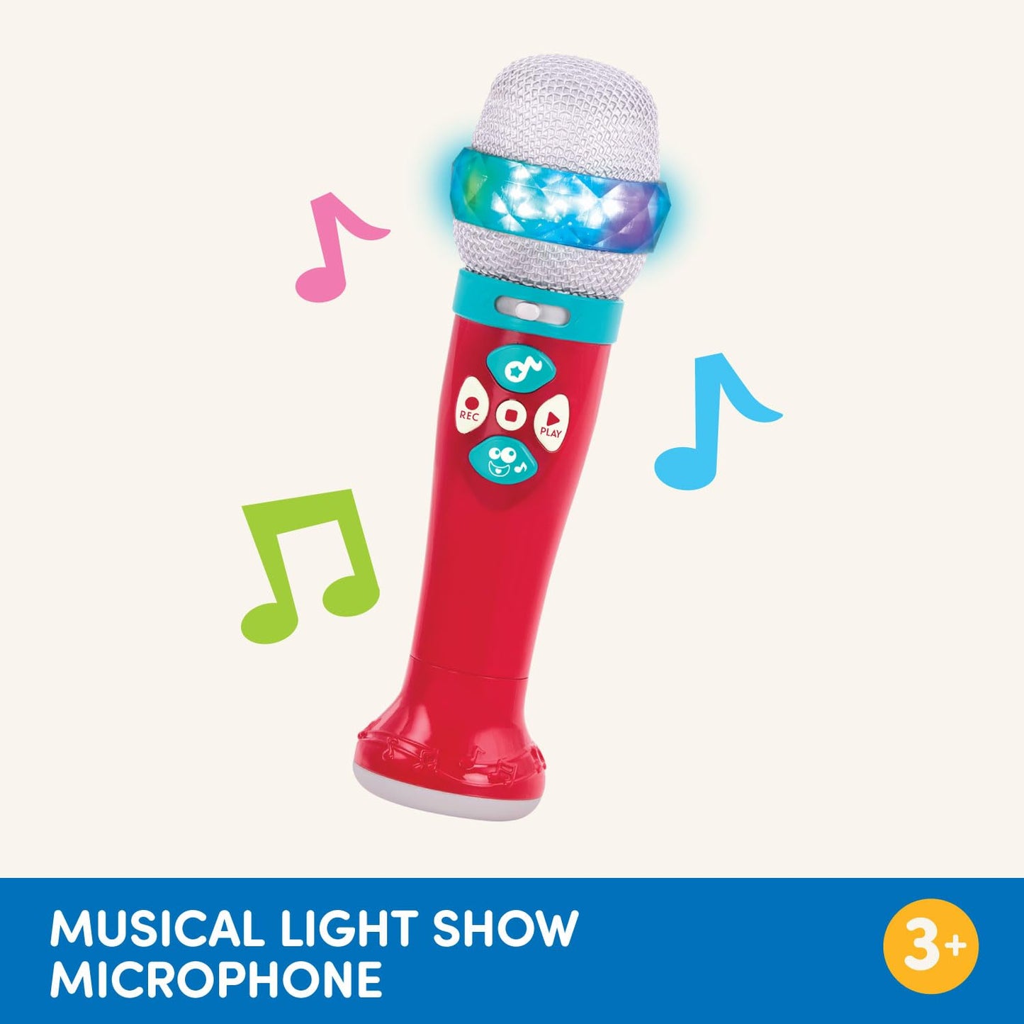 Battat - Toy Karaoke Mic - Light-Up & Voicechanging Microphone - Record & Playback - Sing - Along with Bluetooth - 3+ Years- Musical Light Show