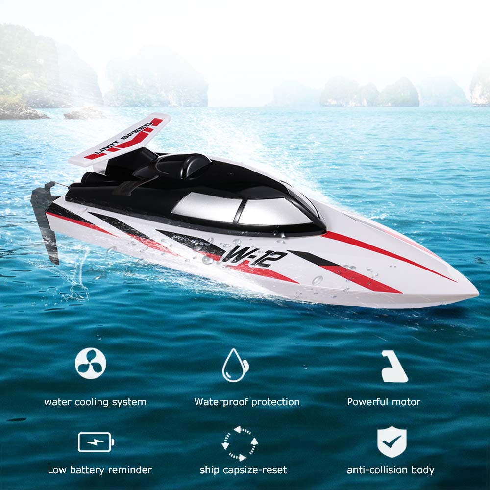 GoolRC WLtoys WL912-A RC Boat, 35KM/H High Speed RC Racing Boats for Adults, 2.4GHz Remote Control Boat with Self-Righting for Pools or Lakes