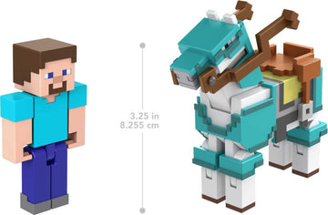 Mattel Minecraft Action Figure 2-Pack with Skeleton & Trap Horse Collectible Figures & Accessories, 3.25-inch Scale Toy Set