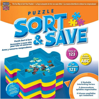 MasterPieces Accessories, Jigsaw Puzzle Sort & Save, 7.85" x 7.85", 6 Stackable Trays
