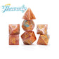 Gate Keeper Games and Dice: Aether Dice: Heavenly - 7pc RPG Set, Gold, Rouge, White & Blue w/ Holographic Glitter, Resin Dice for Role Playing Games