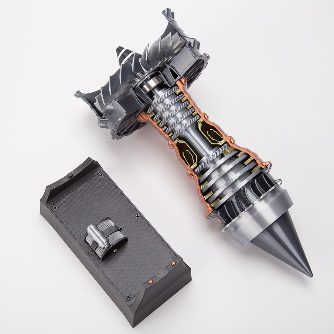 ENGINEDIY Jet Aircraft Turbofan Turbojet Engine Model 3D Printed Functional Turbofan Aero Aircraft Engine DIY Assembly Model Tabletop Engine
