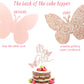 Double Sided Glitter “It’s a Girl” Cake Topper Set, Assembled Rose Gold Cake Topper for Baby Shower with 20 Pink Butterflies Cupcake Toppers, Party