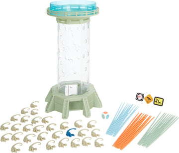 Mattel Games Jurassic World Dominion KerPlunk! Raptors Game with Tower, Sticks and Toy Velociraptor Dinosaurs, Toy and Collectible