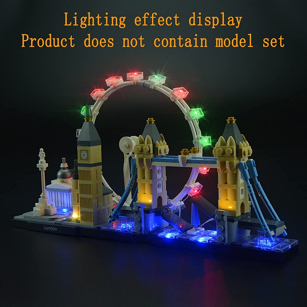 GEAMENT Upgraded Version Light Kit for Architecture London Skyline Collection Compatible with LEGO 21034 Landmark Building Bricks Model (Model Set Not