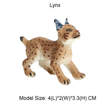FLORMOON Animal Figures Realistic Lynx Plastic Early Educational Toys Cupcake Topper Party Gift for Kids 2+ Year Old