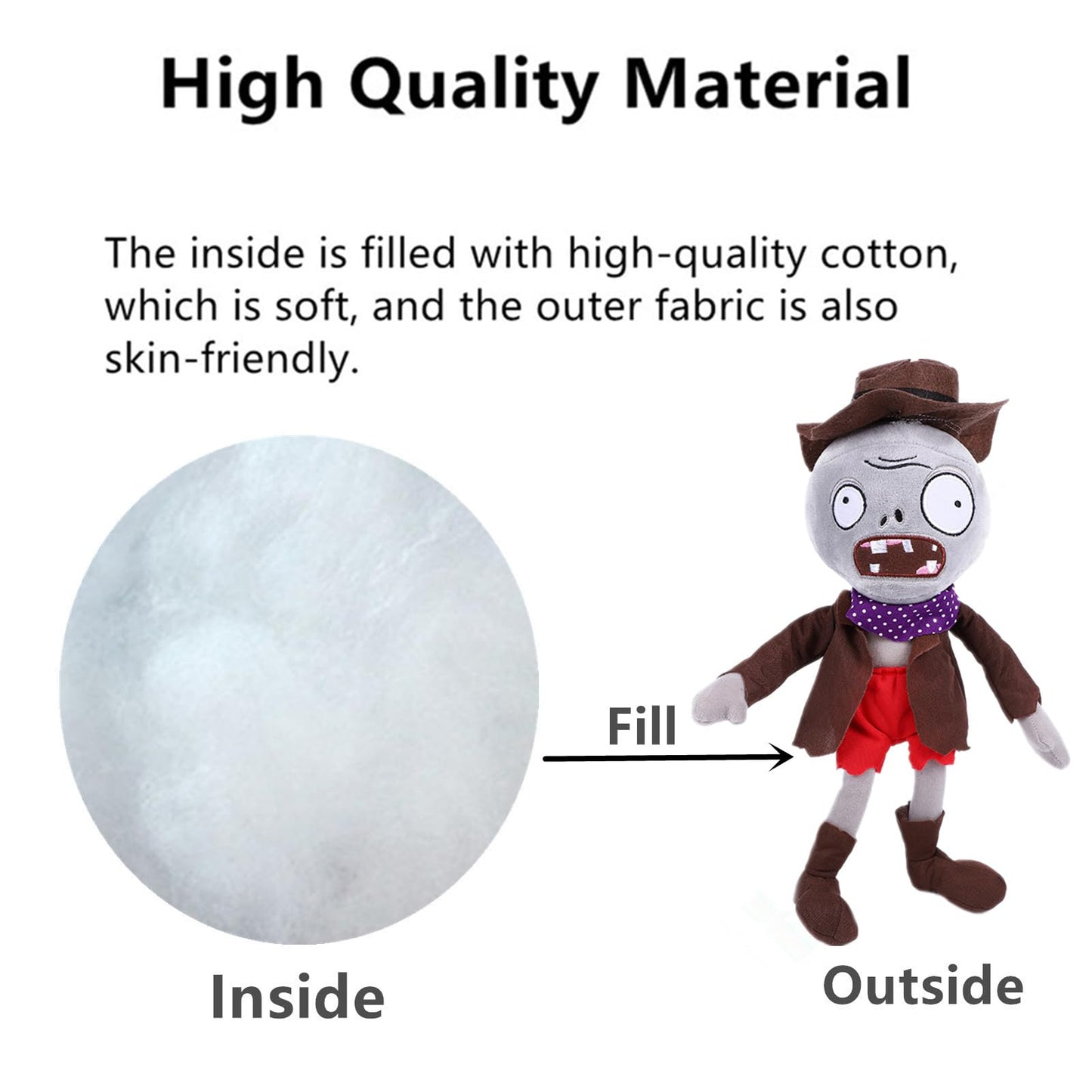JHESAO 6 PCS PVZ Plush Plants and Zombies Plushies- Zombie Characters: Guitar, Pirate, Archmage, Football, Cowboy