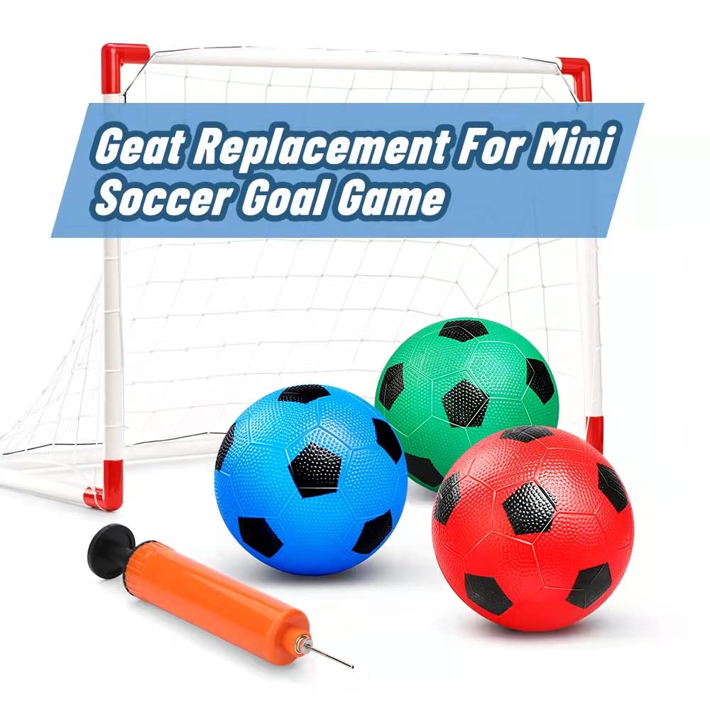 Anzmtosn 6" Small Kids Mini Soccer Balls Sports Toys, PVC for Beach Pool & Inflatables, Soft Balls (3 Pack)