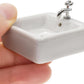 White Dollhouse Wash Basin Wide Application Exquisite 1:12 Scale Doll House Furniture Sink for Entertainment Square, Furniture, Decorations