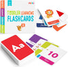 Merka Toddler Flash Cards - Interactive Alphabet Learning with Alphabet Flash Cards for Toddlers 1-3 - Pack of 64, 4.2" x 2.4" - Double-Sided for 1-4
