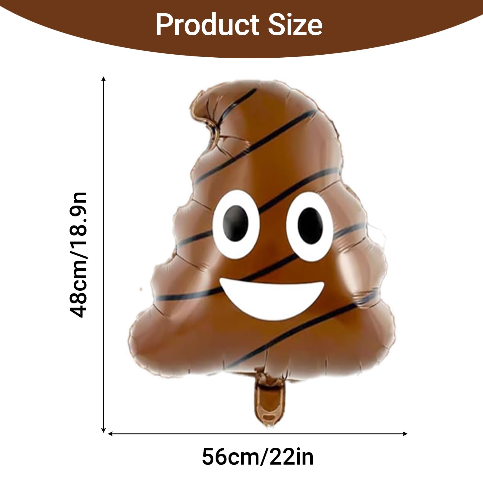 6Pcs Big Poop Balloon?Party Funny Aluminum Poo Foil Balloon?Suitable for Various Party Decorations