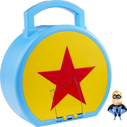 Mattel Disney Pixar Minis World of Pixar Playset Multiple Movies for Storytelling and Portable Play, Includes Mini Mr. Incredible Figure, Folds up,