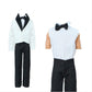 BJDBUS 2 Sets Formal Office Suits Including Black Coat , White Coat , White Shirt with Bow-Knot , Black Trousers Groom Wedding Tuxedo for 11.5 Inch