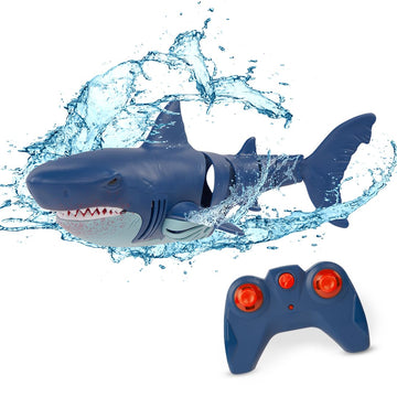 Terra by Battat - Remote Control Shark Toy for Bath & Pool Play - Electronic Great White Shark with Realistic Movement - Water Fun for Kids 6+ Years