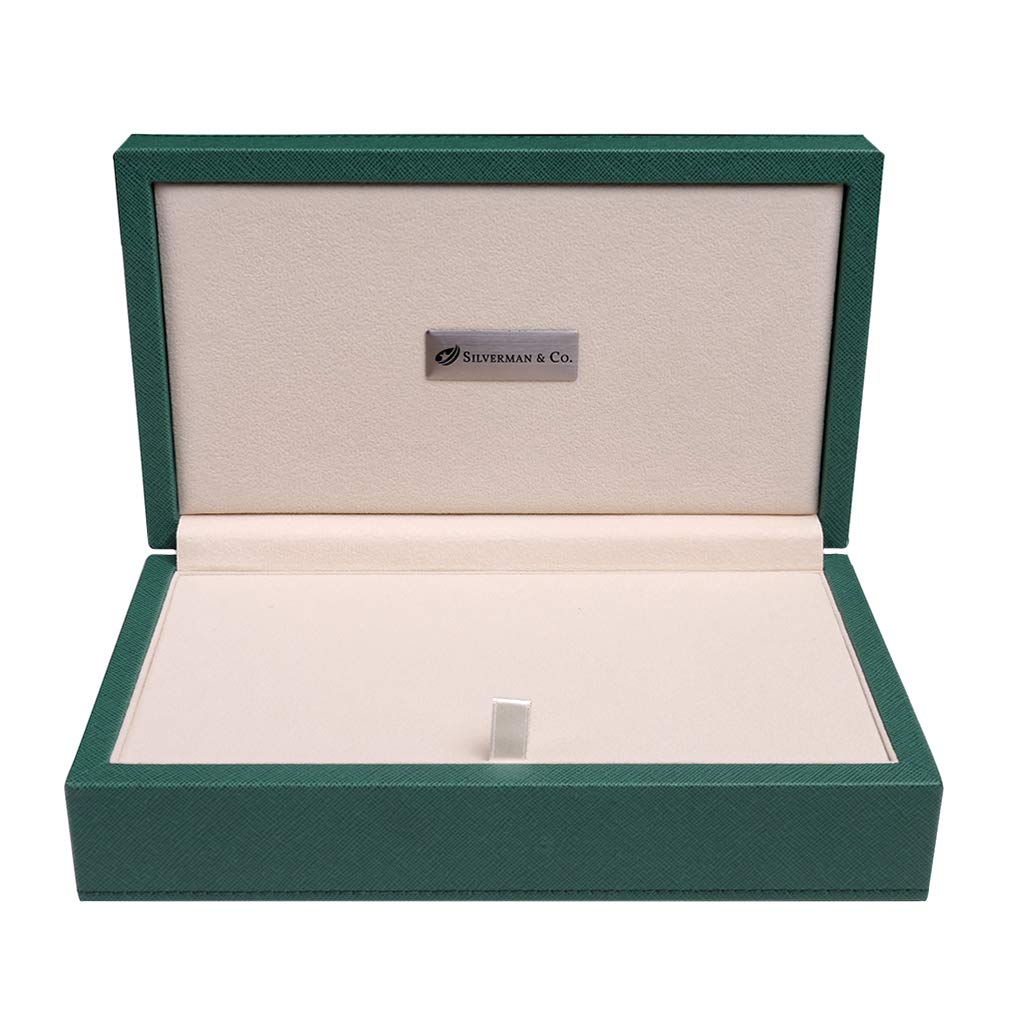 Silverman & Co. Double 6 Large White Domino Set - Green Case
