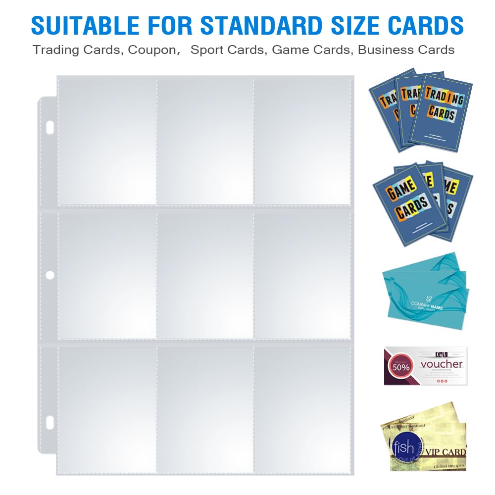Sooez 9 Pocket Page Protectors, Trading Card Sleeves for Binder, 36 Pack