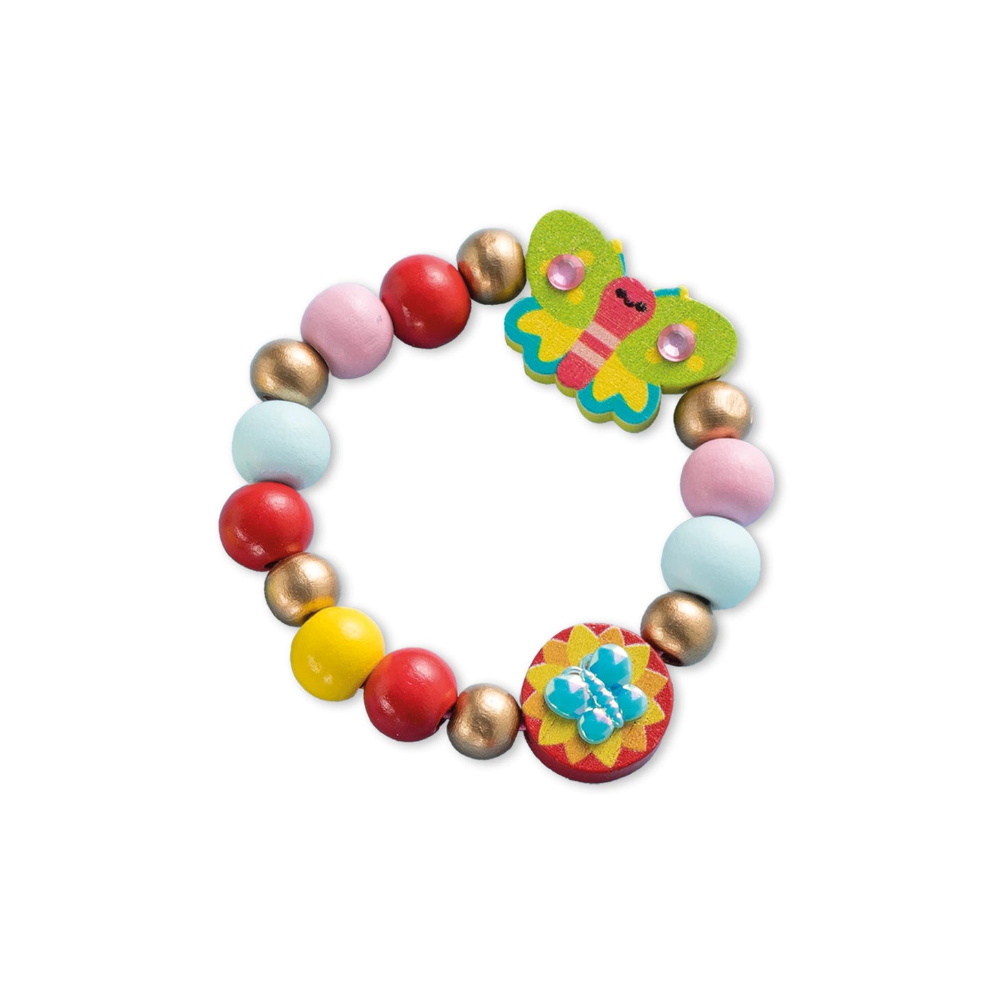 Janod - 4 Flower Garden Wooden Jewelry to Create - First Jewelry Workshops - DIY Jewelry Making - Child Craft Kit - Fine Motor Skills
