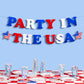 xo, Fetti Party in The USA Fourth of July Foil Banner - Red, White + Blue Foil 5 Ft. | USA Party Favors, American Flag Party Supplies, 4th of July