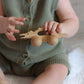 Adventure Awaits! Wooden Animal Rattle Toy Set for Toddlers & Preschoolers | Horse & Alligator Crocodile Wheeled Push and Pull Car 2 Pack