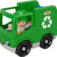 Fisher-Price Little People Recycle Truck, push-along vehicle with figure and play accessory for toddlers and preschool kids ages 1-5 years