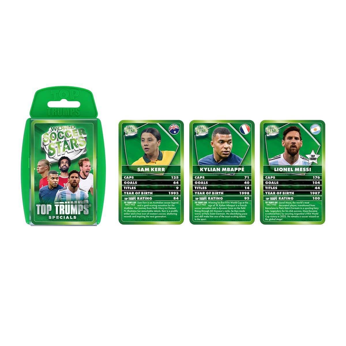 Top Trumps Card Game World Soccer Stars - Family Games for Kids and Adults - Learning Games - Kids Card Games for 2 Players and More - Kid War Games