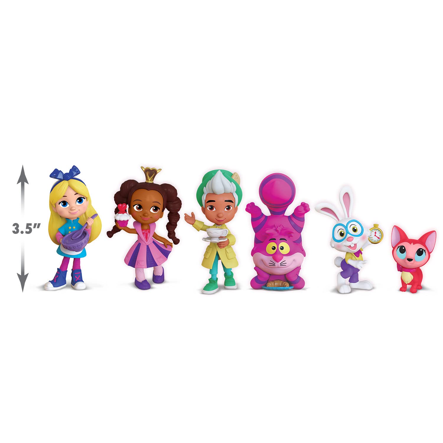 Disney Junior Alice’s Wonderland Bakery Friends, Small 3-inch Figure Set, 6-pieces, Kids Toys for Ages 3 Up by Just Play