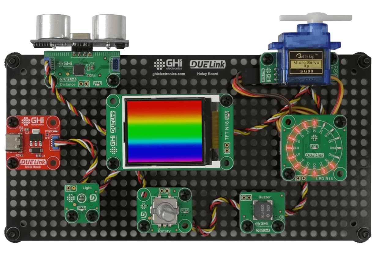 DUELink Smart Electronic Building Blocks Kit: Use with Python, Javascript, Arduino, RPI, MakeCode, or MicroBlocks.