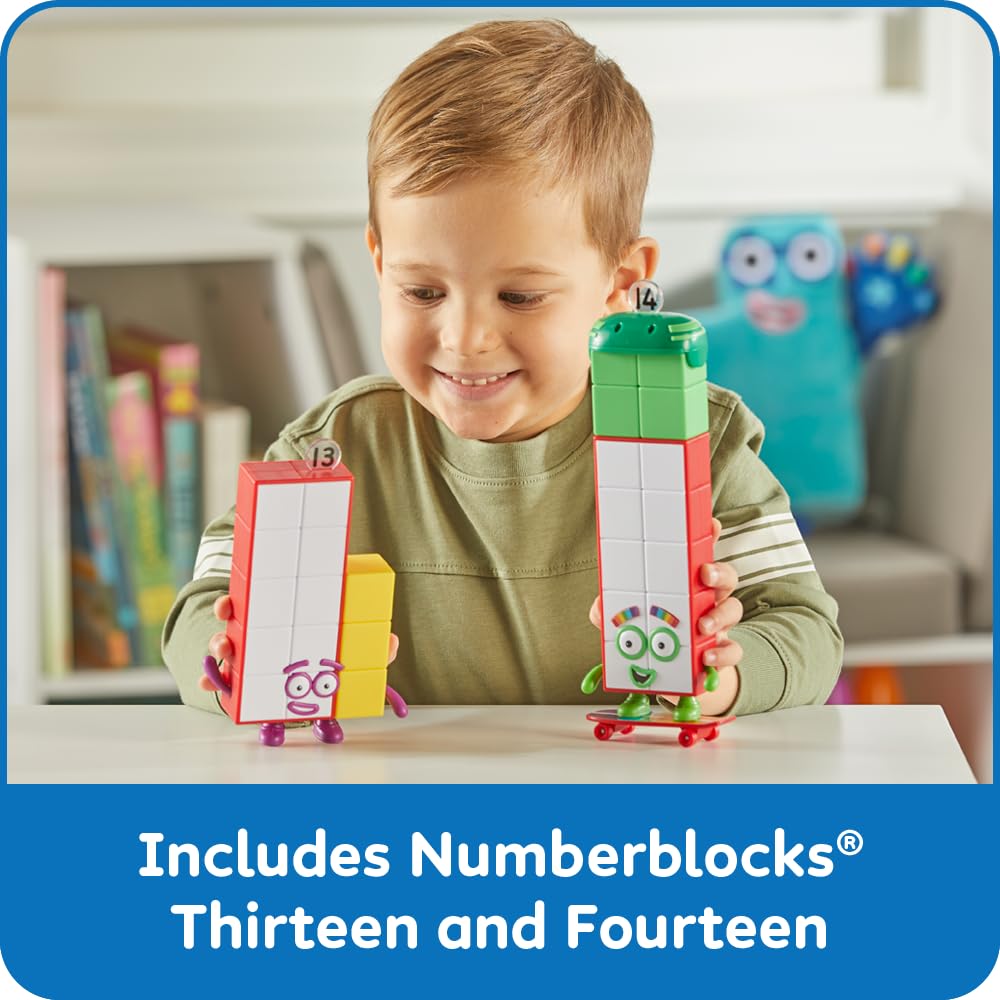 hand2mind Numberblocks Friends Thirteen and Fourteen Figures, Numbers for Toddlers, Math Toys for Kids 3-5, Small Figurines for Kids, Preschool