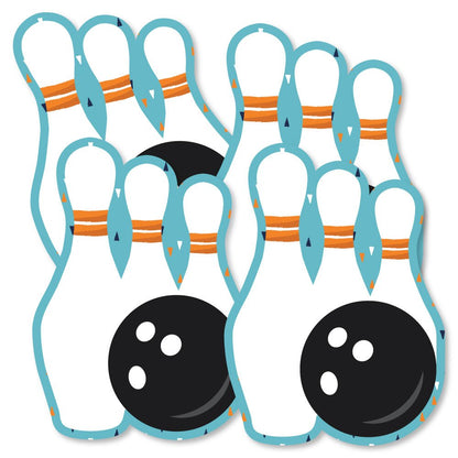 Big Dot of Happiness Strike Up The Fun - Bowling - Bowling Pins and Ball Decorations DIY Baby Shower or Birthday Party Essentials - Set of 20