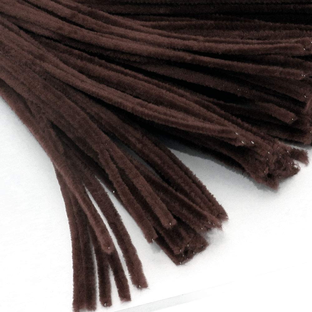 The Crafts Outlet Chenille Stems, Pipe Cleaner, 20-inch (50-cm), 100-pc, Dark Brown