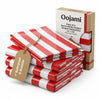 Oojami Pack of 4 Red & White Striped Tablecloths - 54" x 108" - Premium, Reusable, Waterproof Plastic for Parties, Picnics & Events