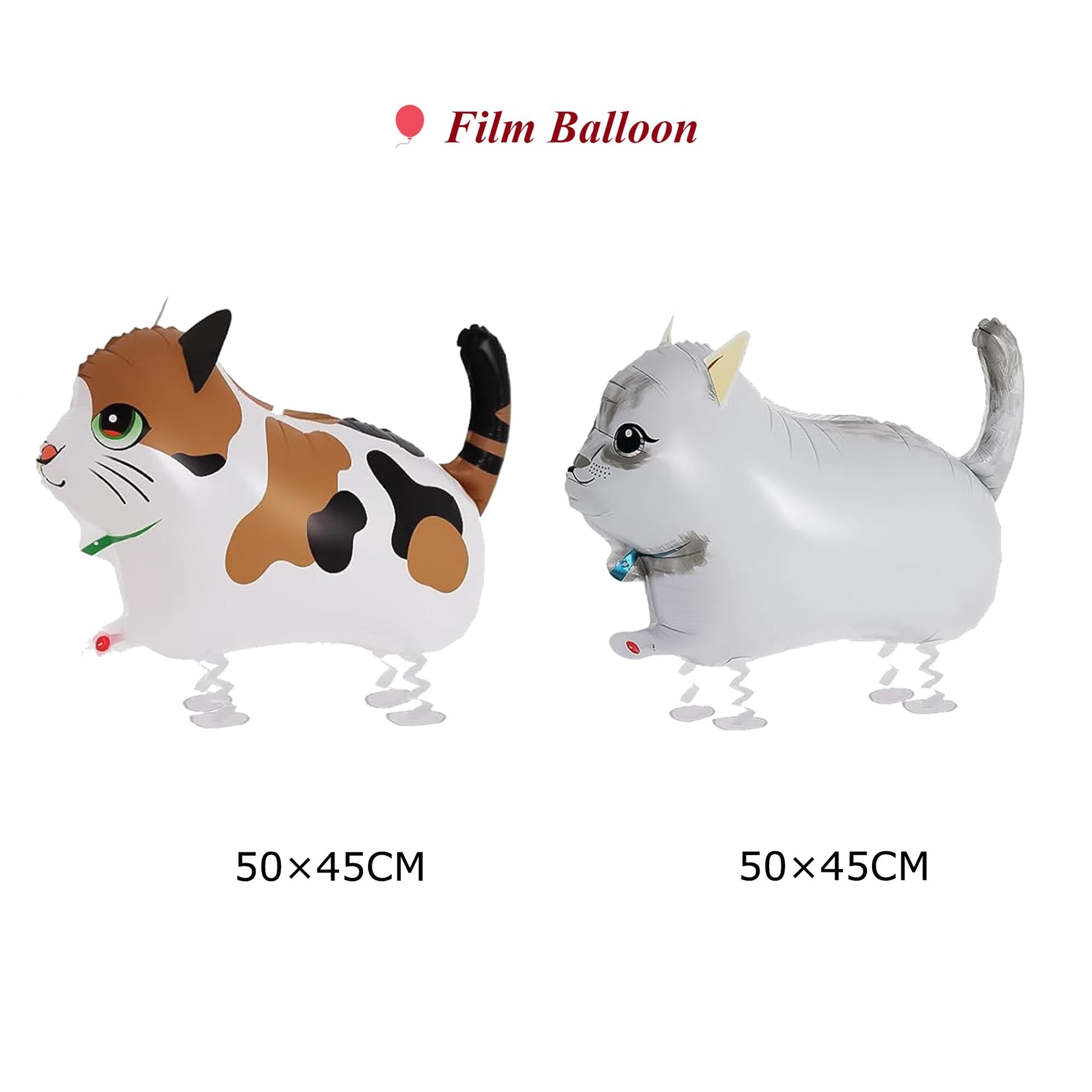 6Pcs Walking Cat Balloons, Animal Foil Mylar Balloon Kids Birthday Party Pet Theme Decorations, Farm Birthday Decorations for Cats Theme Party