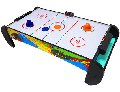 Air Hockey Table for Kids | Tabletop Air Hockey for Children, Girls, Boys, Teens with Air Hockey Pucks and Paddles, Electronic Fans