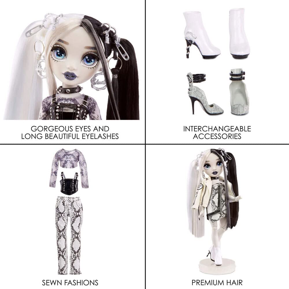 Rainbow High Shadow Series 1 Heather Grayson- Grayscale Fashion Doll. 2 Grey Designer Outfits to Mix & Match with Accessories, for Kids 6-12 Years Old