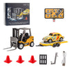 RC Forklift Truck with Trailer, 1/64 Mini Alloy Remote Control Forklift, 2 Mode Speed Truck with Cargo Hook, Pallets, RC Construction Vehicles