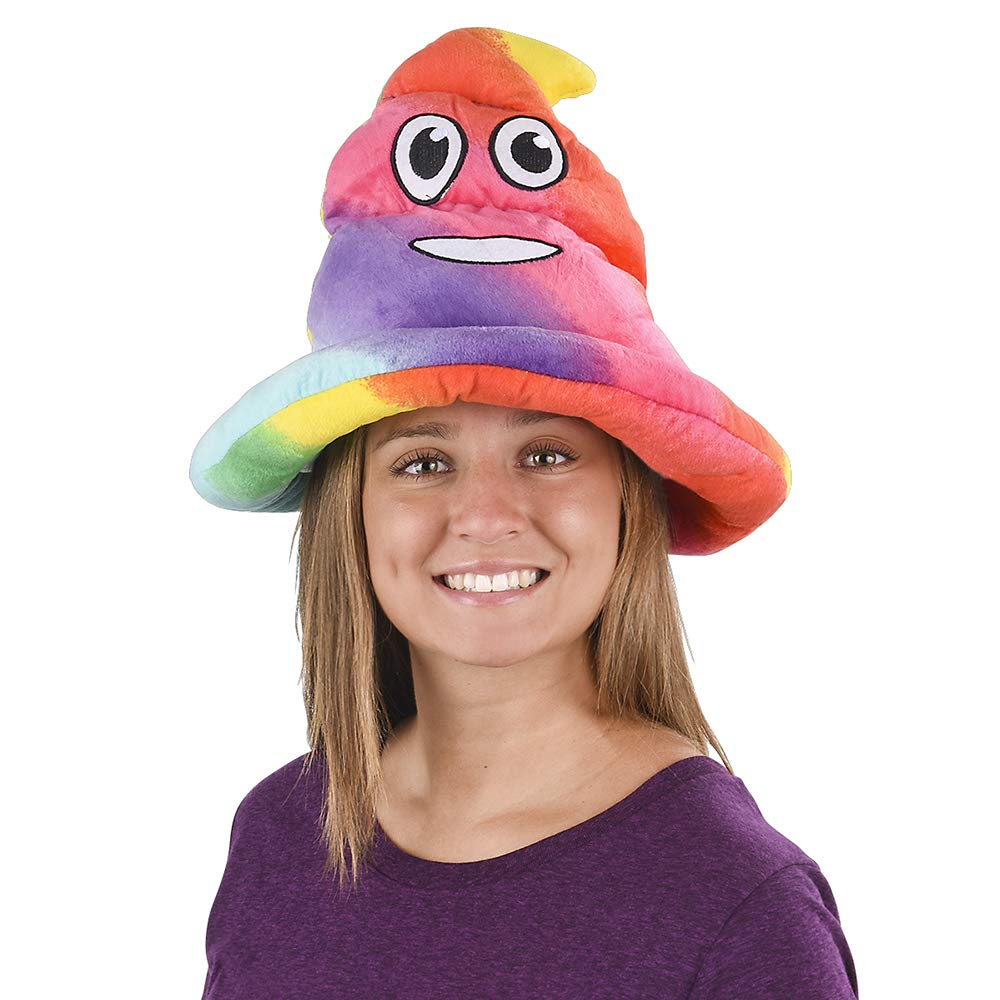 Rhode Island Novelty Rainbow Emoticon Poop Hat (1 Per Order)