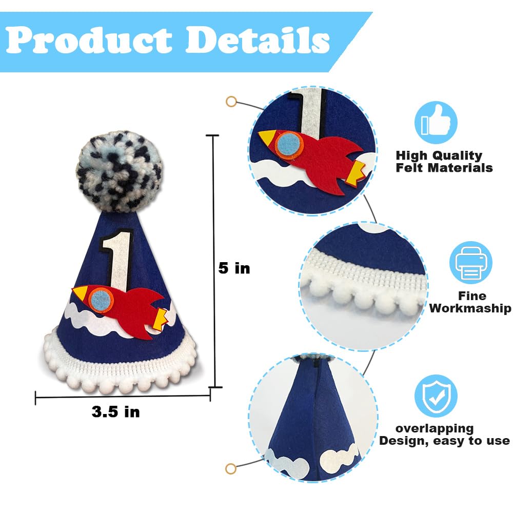 GotGala Rocket One 1st Birthday Party Hat Outer Space 1st Birthday Crown Space Galaxy Themd Baby Shower Decorations