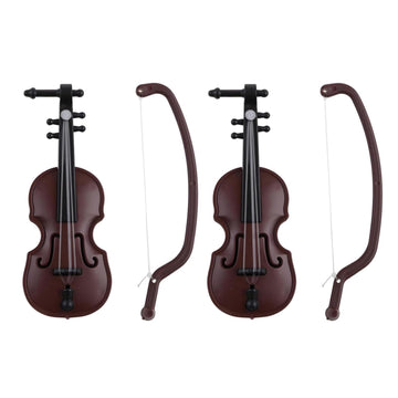 2Pcs Miniature Violin, Tiny Violin Mini Musical Instrument, Miniature Model Dollhouse, Furniture Crafts Ornament for Dollhouse Fairy Garden Decoration