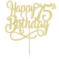 Gold Glitter Happy 75th Birthday Cake Topper,Cheers to 75 Years