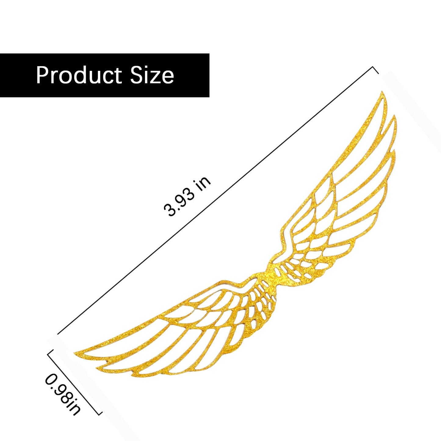 XQNRWYTU 50 PCS Golden Wings Chocolate Decor Wizard Party Chocolate Decoration Hollowed Wings Wafer Cupcake Toppers with Glue Point for Them Party