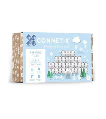CONNETIX Magnetic Tiles Clear Rectangle Pack, 12 Pieces