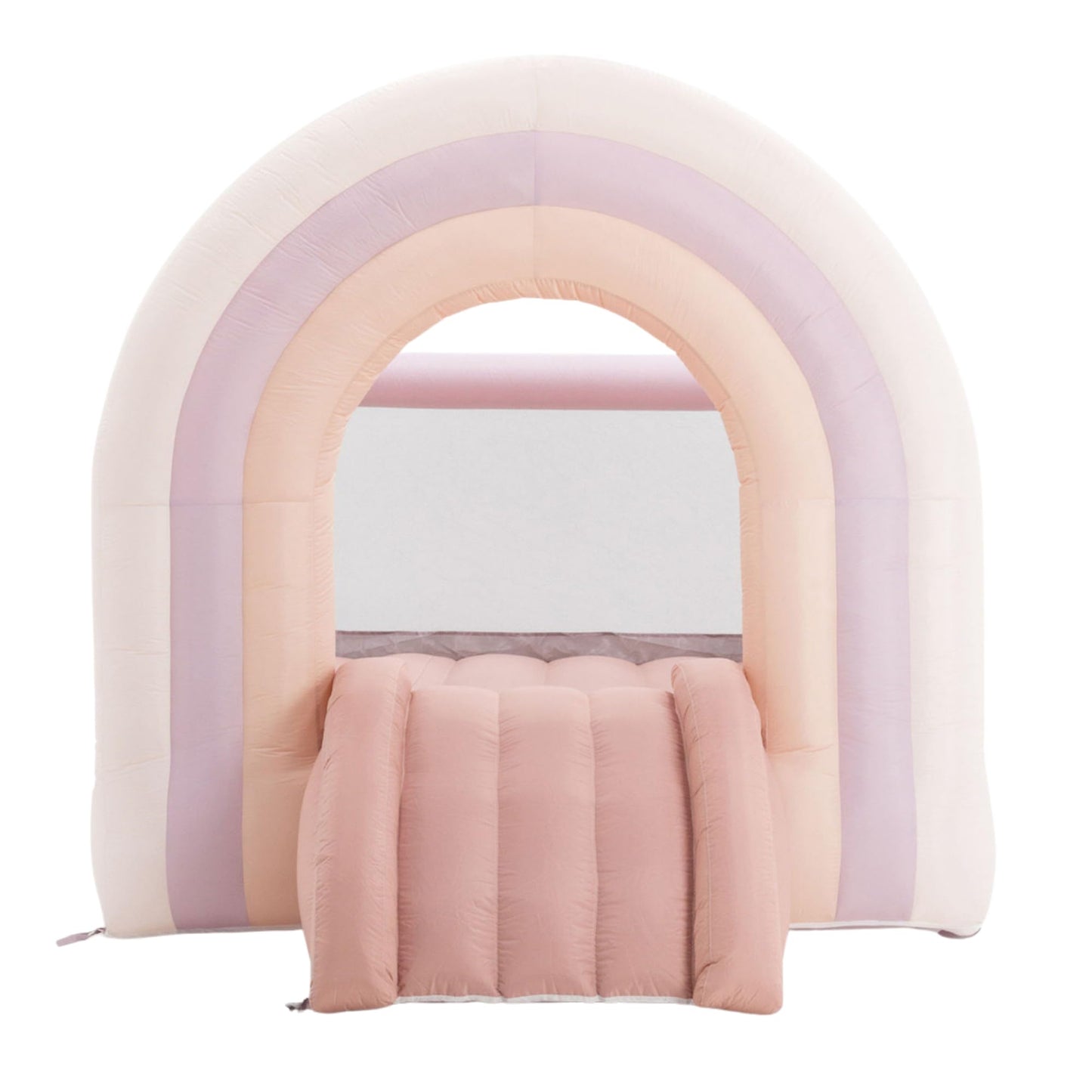 PLAYSMOL Pink Rainbow Inflatable Bounce House with Blower, 8x8 Kids Jumping House for Indoor Outdoor Play, Bouncy Castle, Ages 3-8