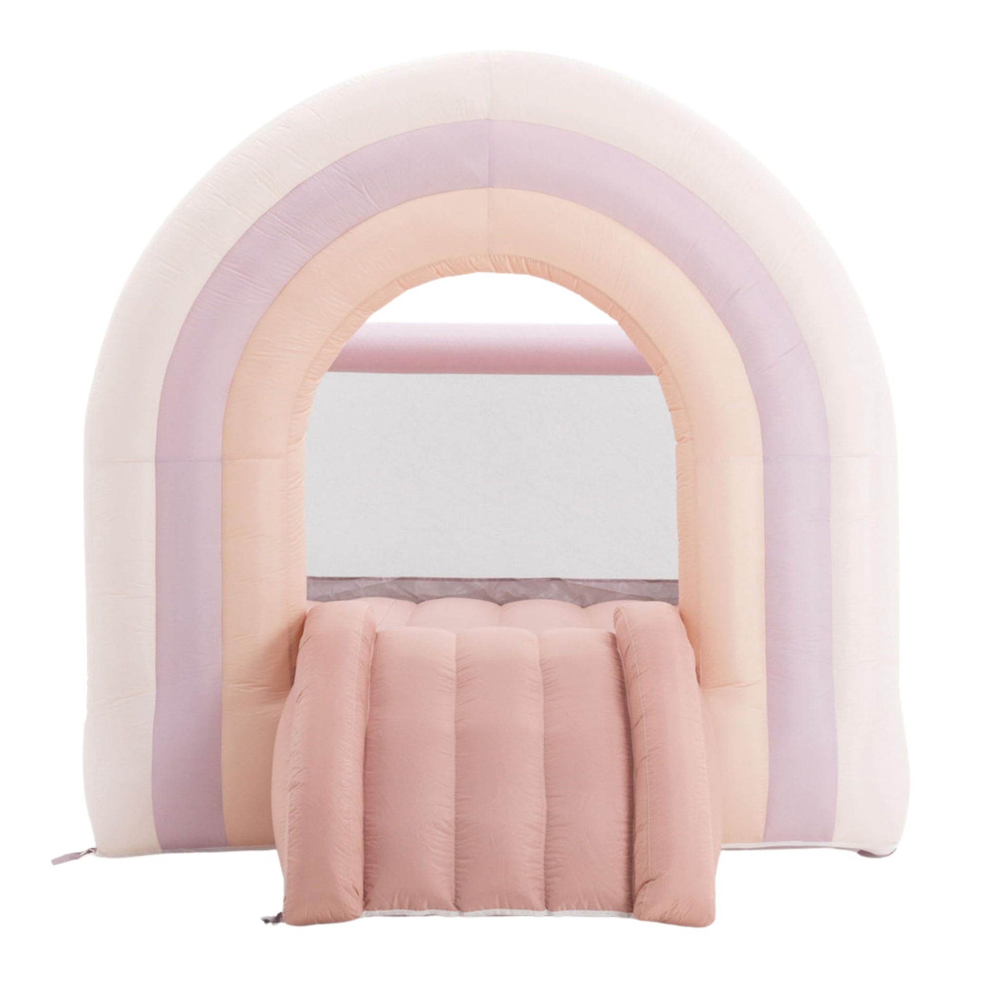 PLAYSMOL Pink Rainbow Inflatable Bounce House with Blower, 8x8 Kids Jumping House for Indoor Outdoor Play, Bouncy Castle, Ages 3-8